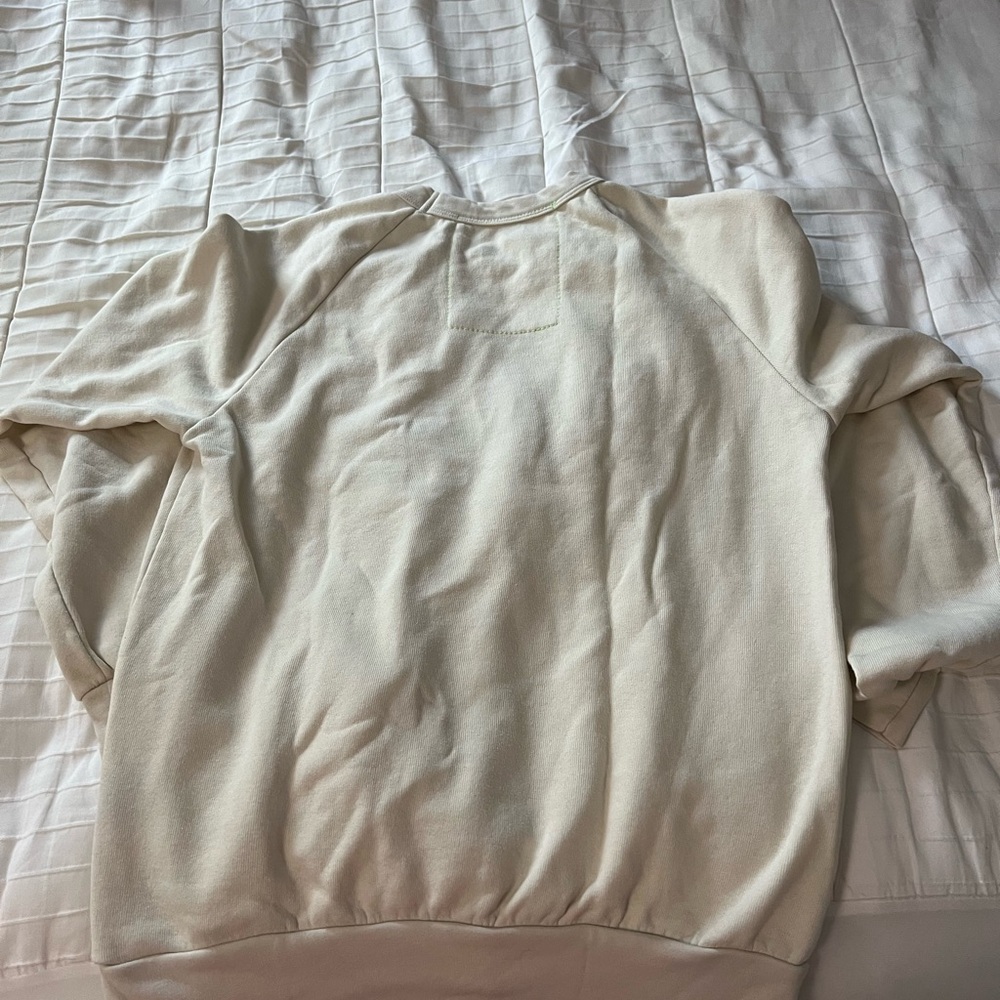 Aviator Nation Cream Sweatshirt with Navy 'A' and Rainbow Stripe - Picture 3 of 4